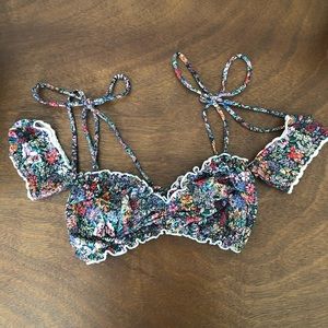 Montce Mara Floral off the shoulder tie swim top